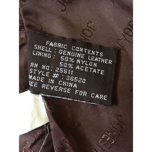 JONES NEW YORK Size Small Sz S Pebbled Leather BROWN Womens Jacket Coat - Picture 7 of 8